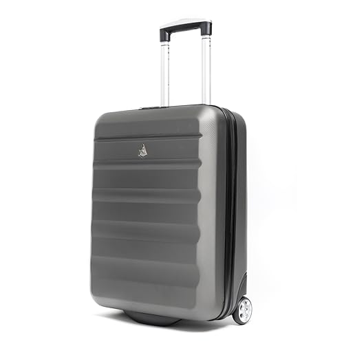 Aerolite Ryanair Reisekoffer mit 2 Rädern, maximale Zulassung, 40 l, Hartschale, 55 x 40 x 20 cm, auch zugelassen für easyJet, Jet2 und mehr, Anthrazit, 55 cm, 2 W, 21, Handgepäck