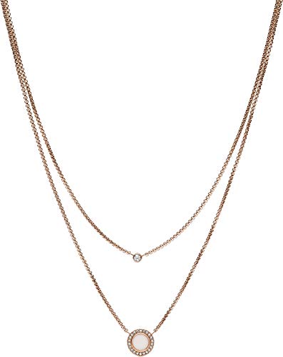 Fossil Halskette Für Frauen Classics, Innen: 40 Cm / Äußeres: 18In + 2In / B:10mm Rose Gold Edelstahl Halskette, JF03057791