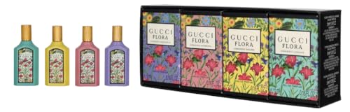 Gucci Parfüm für Frauen, 4-teiliges Mini-Spritzer-Reise-Geschenkset, wunderschöne Magnolie, wunderschöne Gardenie, wunderschöne Orchidee, wunderschöner Jasmin