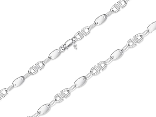 Silberketten Store DEIN SCHMUCK ONLINE SHOP Plattenkette Steigbügelkette mit einer Breite von 8,5mm |echt 925 Silber | hochglanzpoliert mit stabilem Karabinerverschluß