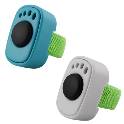 Soomuct 2-teiliges Hundetrainings-Clicker-Set, Praktisches Zubehör für das Hundetraining, Clicker für das Training von Haustieren, Geeignet für Katzen und Hunde. (Weiß/Himmelblau).