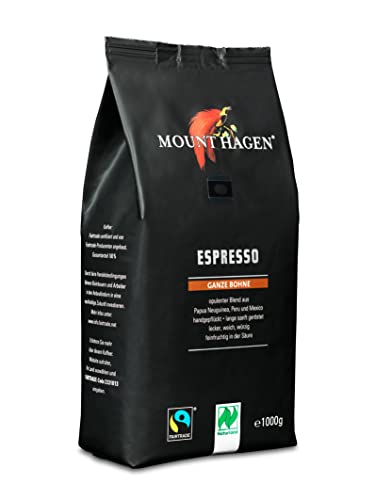 Mount Hagen, dark roast, Bio FT Naturland Espresso, 1kg ganze Bohne