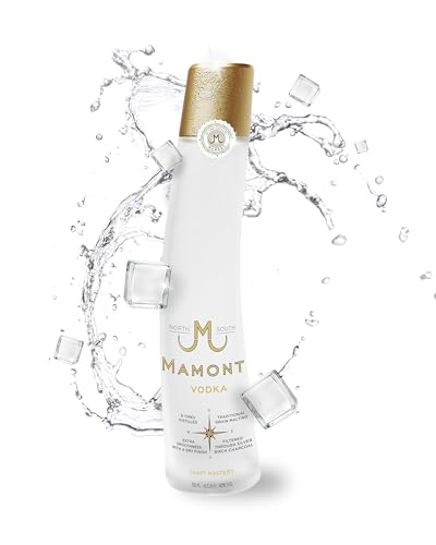 MAMONT Vodka I 40% Vol. Single Estate Vodka aus Georgien I 700 ml I 6-fach destilliert aus gemälztem Getreide I Weicher Geschmack mit trockenem Finish I Designflasche in Stoßzahnform