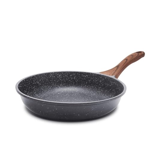 SENSARTE 28cm Antihaft Bratpfanne Skillet, Schweizer Granit Beschichtung Omelette Pfanne, Gesunde Stein Kochgeschirr Chef's Pan, Gasherd und Induktion Kompatibel, PFOA Frei