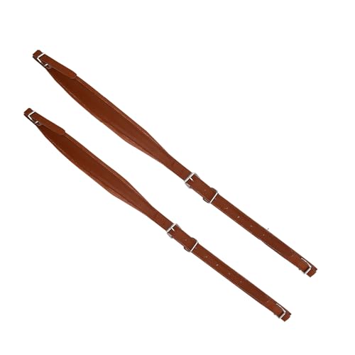 KooingTech Akkordeon Gurte, Verstellbare PU Leder Akkordeonriemen, Schultergurte Für 16–120 Bass, Musikinstrument-Zubehör (Kaffee)