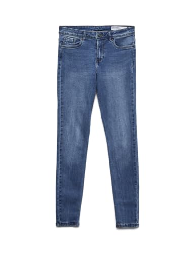 VERO MODA NOS Damen VMTANYA MR S Piping Jeans VI349 NOOS Skinny Jeans, per Pack Blau (Medium Blue Denim Medium Blue Denim), 38/L32 (Herstellergröße: M)