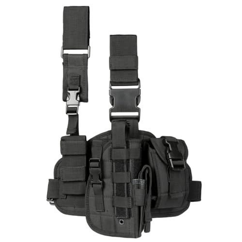 ACEXIER Tactical Drop Leg Holster mit Magazintasche Military Tactical MOLLE Pistol Handgun Oberschenkel Pistol Gun Holster Verstellbares rechtshändiges Plattformpanel