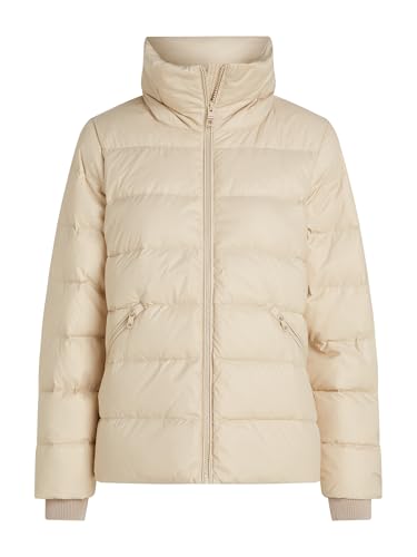 Tommy Hilfiger Damen Pufferjacke Down Funnel Jacket Kurz, Beige (Classic Beige), L