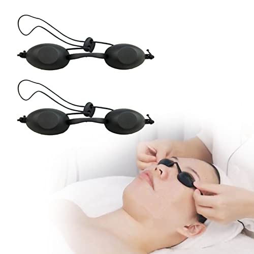 Solarium Brille, LED Schutzbrille, 2 Stück UV Solarium Schutzbrille Solariumbrille Sonnenschutz Brille für Sonnenbank Beauty Patienten Sonnenbrille IPL Behandlung LED Lichttherapie (Schwarz)