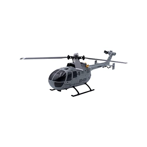 MODSTER BO-105 Flybarless RC Hubschrauber I 256 mm I RTF RC Helikopter inkl. 6-Achs-Fluglagenstabilisierung I Autostart/Autolandung, Grau