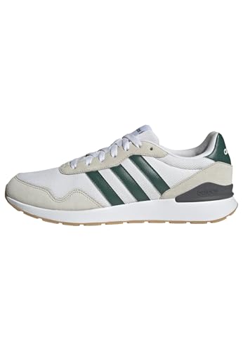 adidas Herren Run 60s 4.0 Shoes, FTWR White/Collegiate Green/Grey one, 42 2/3 EU