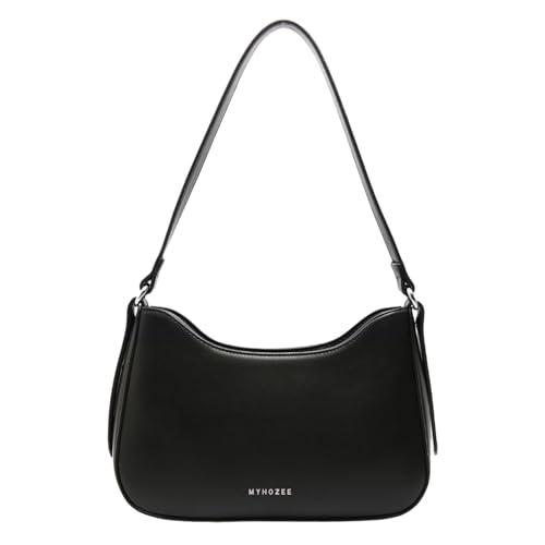 Myhozee Damen Handtasche Klein Schultertasche Schwarz Umhängetasche PU Leder Tasche Damen y2k Bag Shoulder Bag Handbag Clutch Geldbörse Crossbody Bag für Frauen Dating Reisen Party Einkaufe
