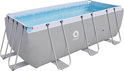 Avenli Pool 400 x 200 x 100 cm Frame Plus Stahlrahmen Aufstellpool ohne Pumpe grau Framepool grau rechteckig Swimming Schwimmbecken Ersatzpool