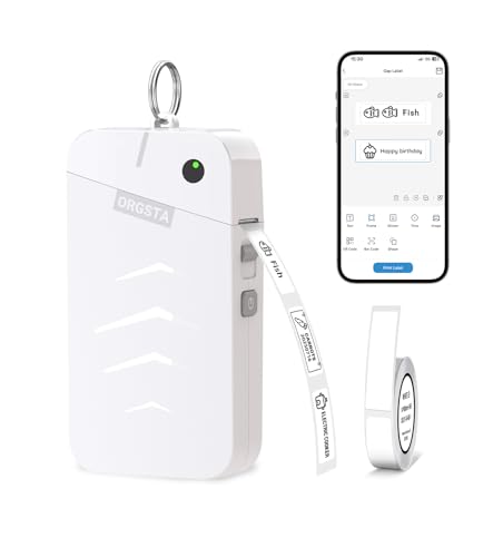 ORGSTA S001 Etikettendrucker Selbstklebend Etikettiergerät Bluetooth 2000 mAh Etikettiermaschinen Beschriftungsgerät Ettikettiergeraet Label Printer Sticker Maker Weihnachten