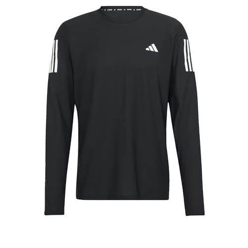 adidas Herren Own The Run Long Sleeve Tee T-Shirt, Black/White, XL