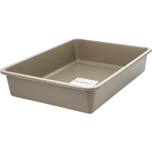 GarPet Katzenklo in 5 Größen Katzentoilette ohne Deckel Katzen WC Schalentoilette Klo grau eckig hygenisch M (43x33x9)