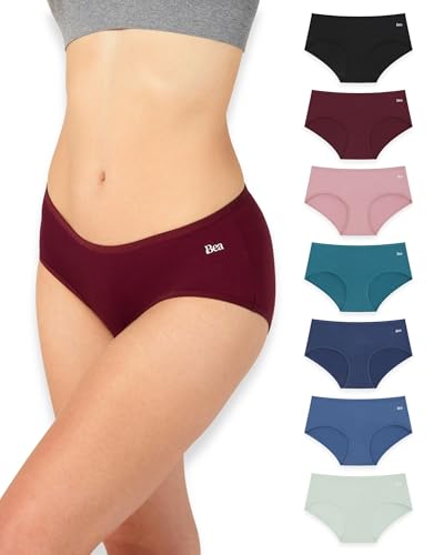 Bea Damen 7pk Mid Waist Bamboo Briefs, Sortiert (7-er Pack), L