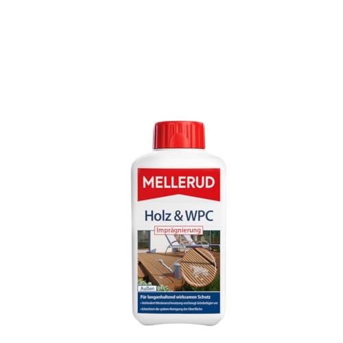 MELLERUD Holz & WPC Imprägnierung | 1 x 0,5 l | Wirksamer Langzeitschutz von Holz-, WPC- und BPC-Flächen im Außenbereich