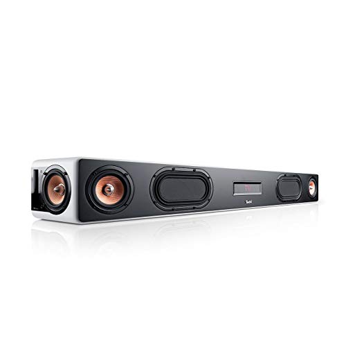 Teufel CINEBAR Ultima - Leistungsstarke Soundbar 380 Watt, Eingebauter XXL-Subwoofer, Dynamore Ultra, Dolby Audio, Bluetooth aptX, Bassrefex, HDMI 3D ARC CEC - weiß