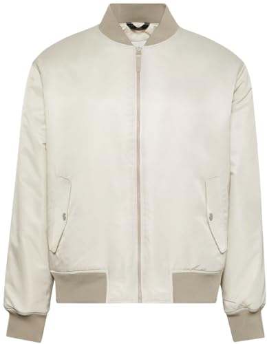 Calvin Klein Herren Bomberjacke Hero mit Reißverschluss, Elfenbein (Island Fossil), M
