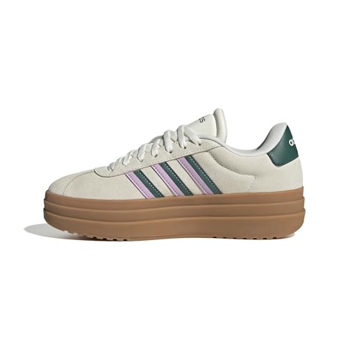 adidas Damen VL Court Bold Shoes, Off White/Collegiate Green/Bliss Lilac, 41 1/3 EU