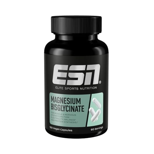 ESN Magnesium Caps, 120 Kapseln, 194 mg Magnesium pro Tagesportion - Magnesiumbisglycinat-Kapseln, Hohe Bioverfügbarkeit - Made in Germany