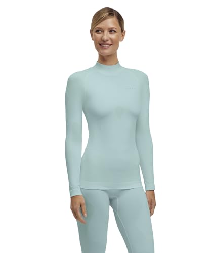 FALKE Damen Baselayer-Shirt Warm Turtleneck W L/s Sh Funktionsmaterial schnelltrocknend 1 Stück, Grün Jade 7439, XS