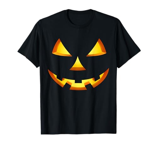 Lustiges Halloween Kostüm Shirt Kürbis Gesicht T-Shirt