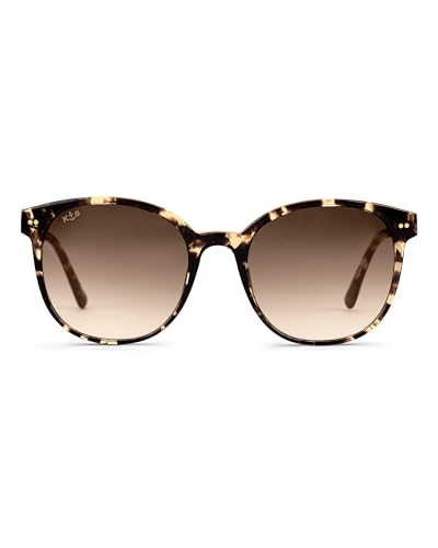 Kapten & Son Sonnenbrille Nairobi Crystal Tortoise Brown | Sonnenbrille Damen & Herren Braun mit Sonnen- und UV-Schutz | Stylische, runde Gläserform | Unisex Sunglasses