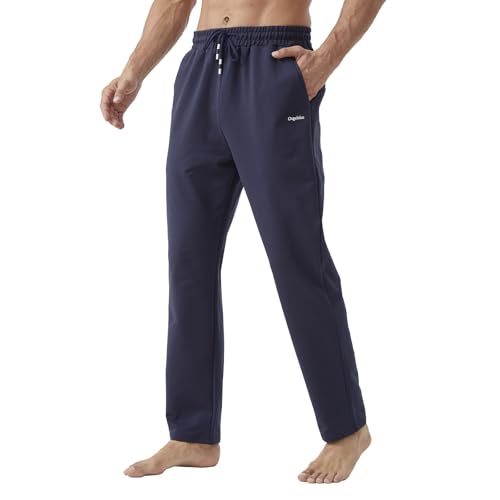 Ougelebo Jogginghose Herren Baumwolle Sporthose Herren Lang Freizeithose Trainingshose Männer Jogger Sweatpants Sweathose Sport Jogging Hose Gym Fitness Dunkelblau L