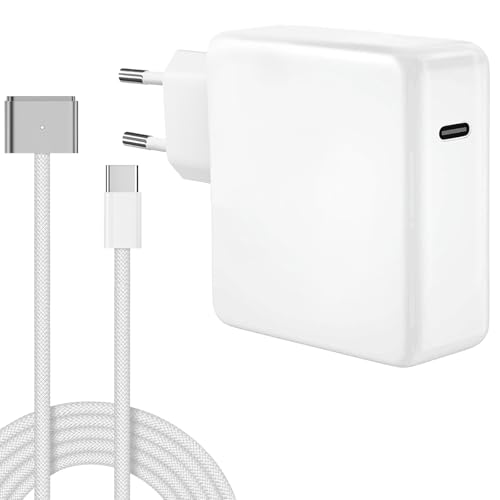 Mac Book Pro Air Ladekabel 96W - M4 M3 M2 M1 (2025 2024 2023 2022 2021) Ladegeräte & Netzteile mit 2M USB‑C auf T-Tip Geflochtenes Kabel für MacBook Air 15/13