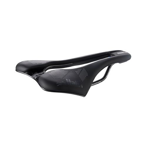 Selle Italia SLR Boost TM Superflow - Fahrradsattel mit klassischem SLR-Design, komfortablem Gel-Rennradsattel und Superflow-Lochung, Schale aus Carbonfaser, 2,48L x 1,3B m