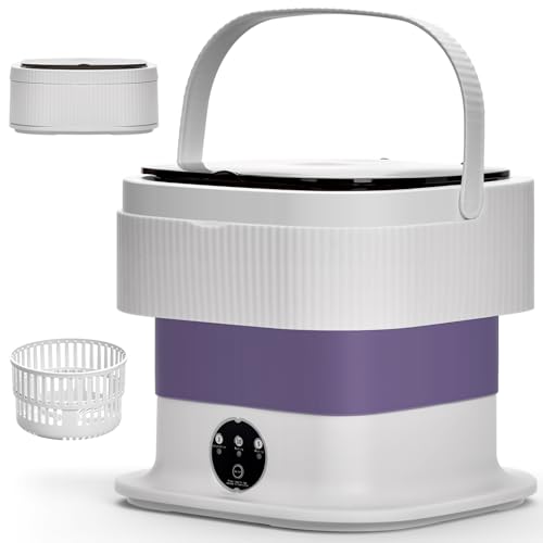 Ruycllo Mini Waschmaschine Faltbar Tragbare Waschmaschine – 10L Folding Waschmaschine mit Schleuderfunktion, Touchscreen & 3 Waschmodi, Tragbare Campingwaschmaschine für Reisen, Studenten, Wohnmobil