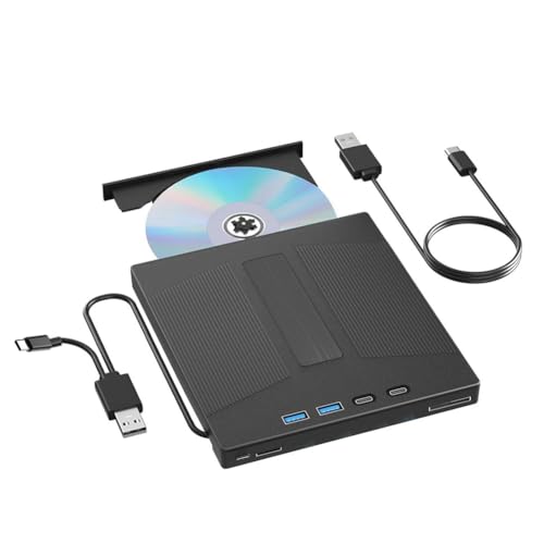 Fegtrtyoa 7 in 1 Externer Blu-Ray-Laufwerk 3D Tragbares Externes Blu-Ray-Laufwerk Optisches Blu-Ray-Laufwerk Unterstützt 100G Disc Lesen & Schreiben für PC Laptop