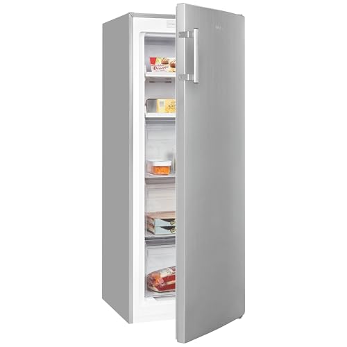 Exquisit Gefrierschrank, 161 Liter, No-Frost, LED-Anzeige, leise, GS5231-NF-H-040C inoxlook