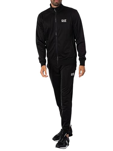 EA7 Herren Trainingsanzug Mit Logo Und Reißverschluss, Black, L