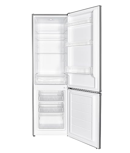 PKM KGK262EIX Kühl-Gefrierkombination | 180 cm | 262 Liter | Inox Design | 71 Liter 4 Sterne Gefrierfach | 40 dB | Wechselbarer Türanschlag | Höhenverstellbare Füße