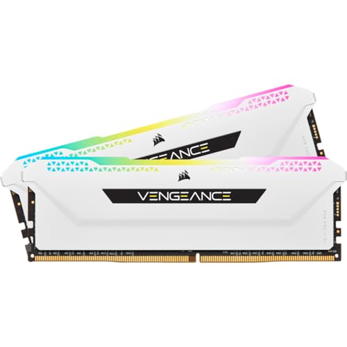 Corsair Vengeance RGB PRO SL 32GB (2x16GB) DDR4 3200 (PC4-25600) C16 1.35V Desktop Memory - Weiß