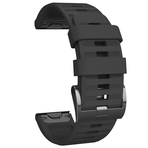 Amzpas Armband für Garmin Fenix 6x/6x Pro/5x/5x Plus/7x/7x Pro/8 51mm, Quickfit 26mm Armband für Garmin Enduro 2/Fenix 3/3 HR/Instinct 2X/Epix Pro 51mm/Quatix 7X/Descent MK1/2 (Schwarz)