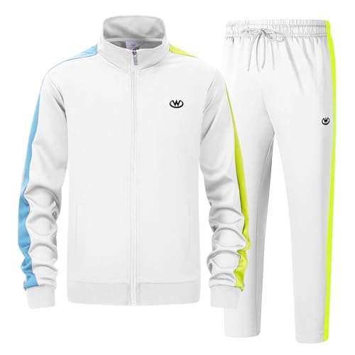 ANOTWENER Herren Trainingsanzüge Sets lässig lange Ärmel voller Reißverschluss Jacke und Jogginghose Jogginganzug Sport Outfits JW-7118-M