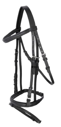 Kerbl Trensen-Zaum Standard Leder für Shetty, Schwarz