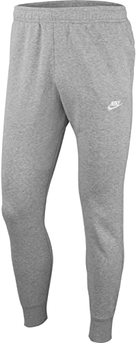 Nike Herren Sportswear Club Fleece Jogginghose, Dark Grey Heather/Matte Silver/White, XL EU