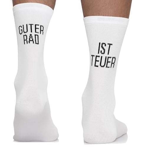 TODO Fahrradsocken Herren und Damen. Atmungsaktive Rennrad Socken. Motiv Fahrrad-Socken Herren, Radsocken (Guter Rad is Teuer 43-46)