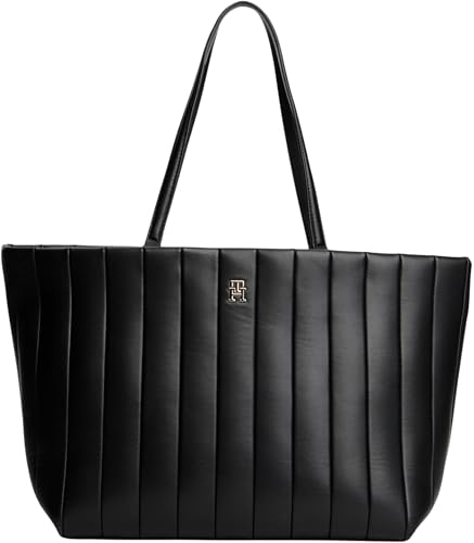 TOMMY HILFIGER Damen TH GRACE TOTE AW0AW17670 Tote, Schwarz (Black), Einheitsgröße, Schwarz (Schwarz), One Size