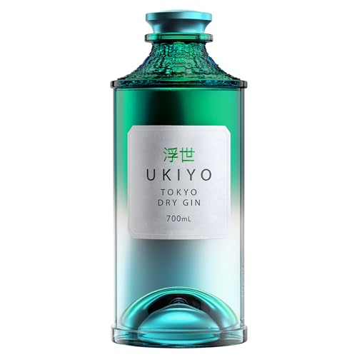 UKIYO Tokio trocken | Japanisch | Handwerk | Gin | Klassisch | Yuzu, Mailand und Sakura | Destilliert mit 5 einheimischen japanischen Pflanzenstoffen | 40 Prozent Alkohol | 70 cl