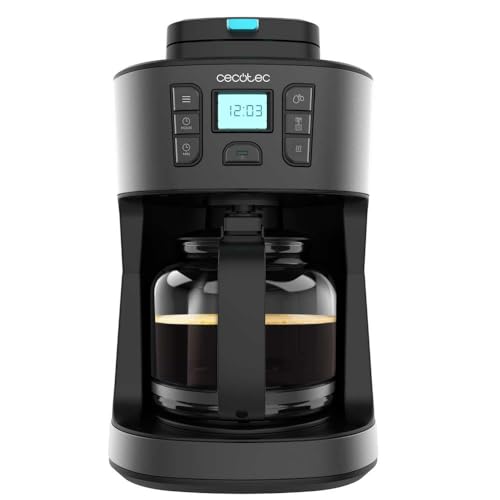 Cecotec Tropfkaffeemaschine Coffee 66 Grind & Drop. 1086 W, Klingenmühle, bis zu 12 Tassen, Extremearoma-Technologie, Digitale Tropfkaffeemaschine, aus Edelstahl, mit automatischer Abschaltung