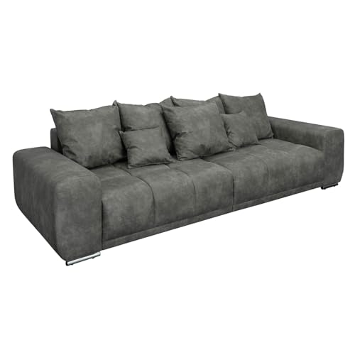 Riess Ambiente Extravagantes XXL Sofa ELEGANCIA 285cm grau inkl. Kissen Bigsofa Große Polstercouch Wohnlandschaft