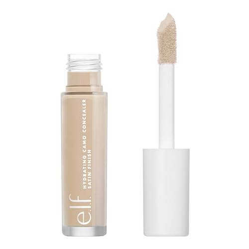 e.l.f. Hydrating Camo Concealer, Faltenfreie und Vollständige Abdeckung, Satiniertes Finish, Deckt ab, Korrigiert und Betont, Light Peach, 0,203 Fl Oz (6mL)