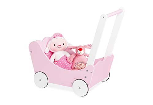 Puppenwagen 'Jasmin' komplett, 4-teilig, von Pinolino, Puppenspielzeug, rosa