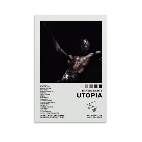 Generisch Travis Poster Signature Scott Utopia Poster Für Zimmer, Ästhetische Leinwand-Wandkunst, Schlafzimmer-Dekor Poster 12x18inch(30x45cm)